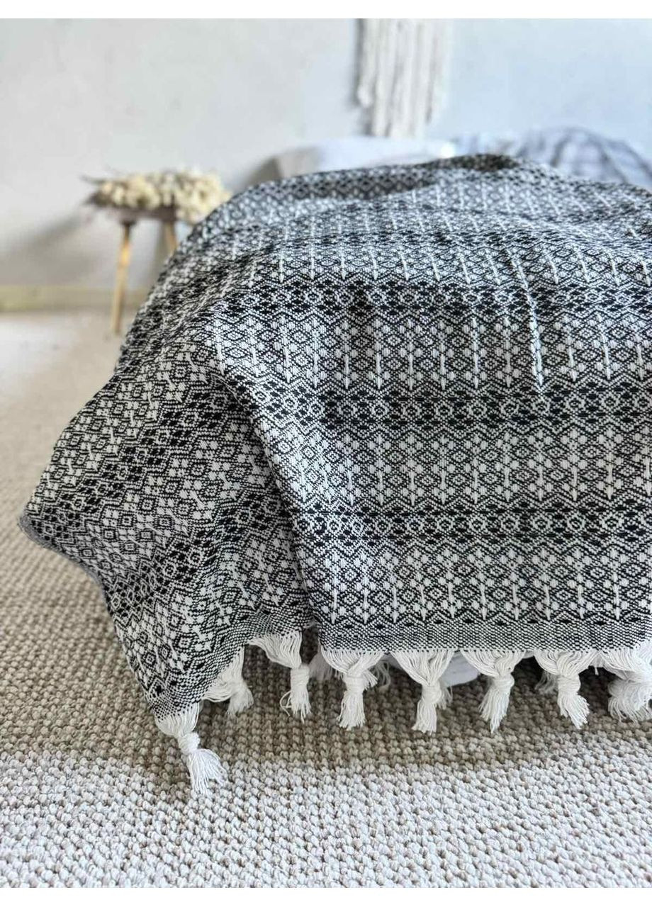 Покрывало Norway хлопковое черно-белый цвет 200х230 см ZEINTEX (315347377)