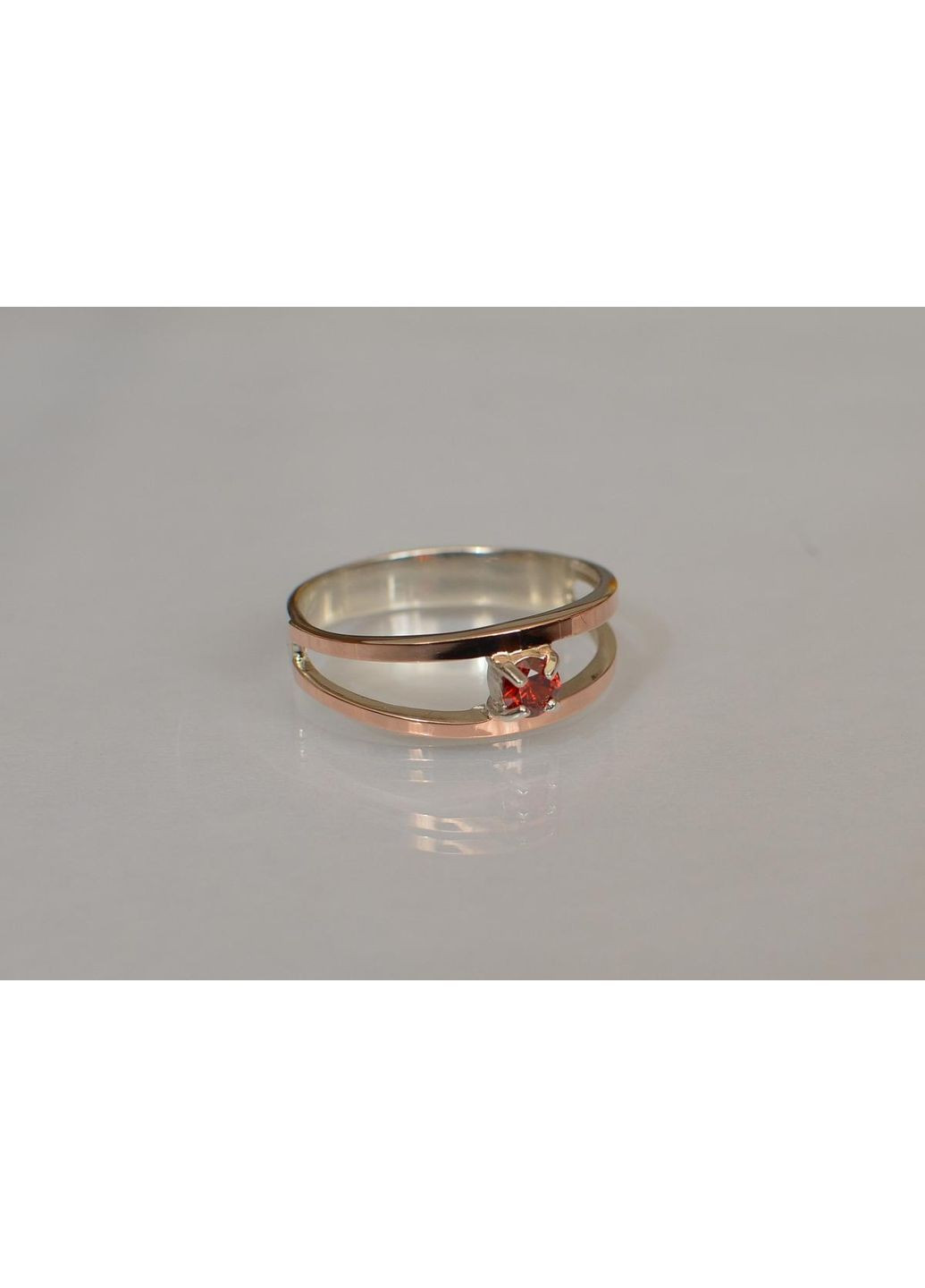 Срібна каблучка з пластинами із золота Silver Style (367268314)