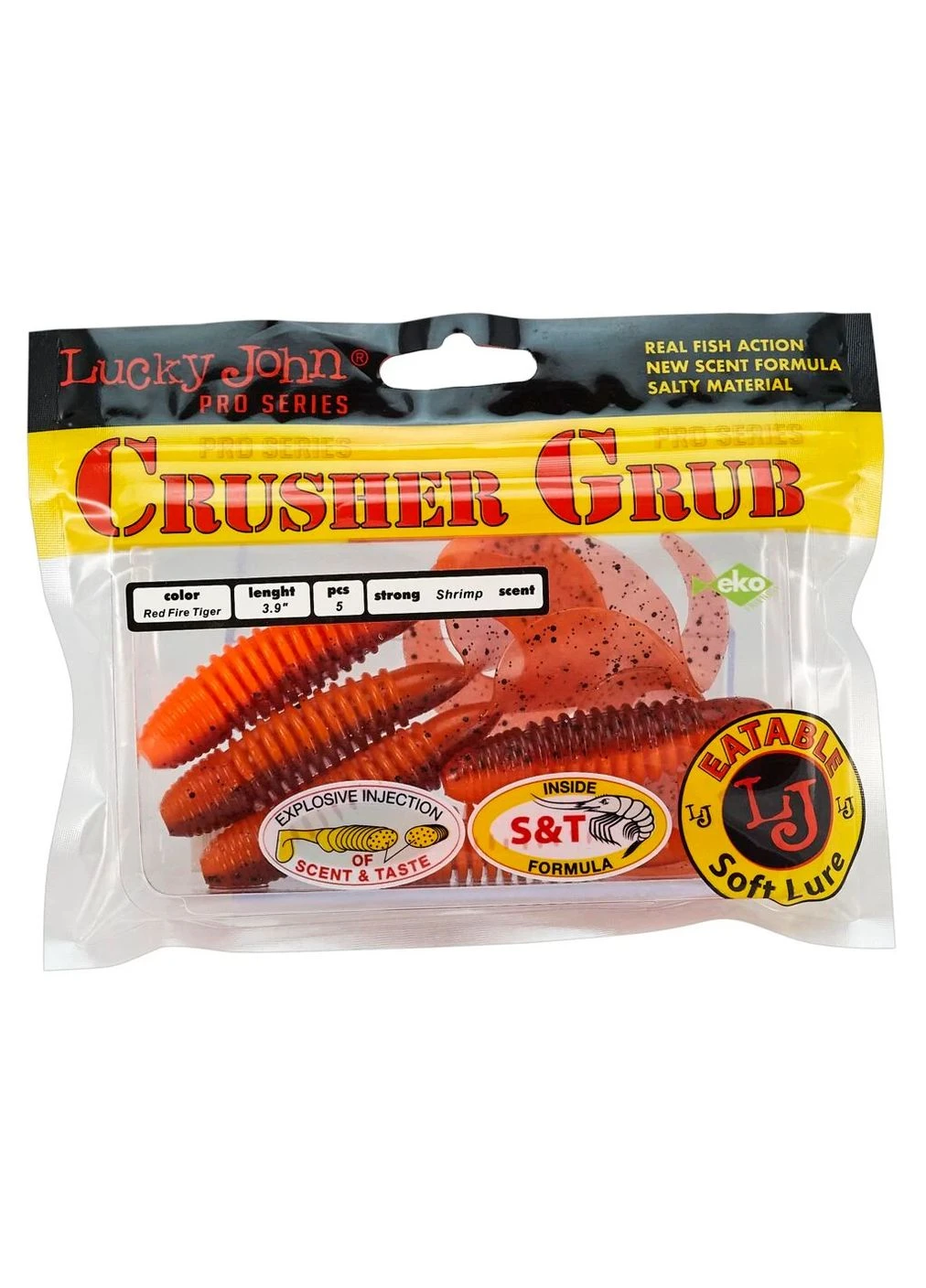 Твістер їстівний LJ Pro Series CRUSHER GRUB 3,9in T48 сіль та атрактант 5 шт (набір 5 шт) No Brand (402453707)