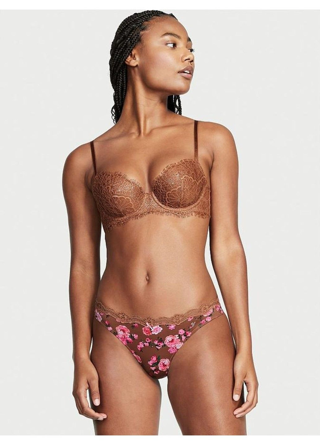 Трусики стринги Dream Angels Flocked Mesh Thong Panty Victoria's Secret (317788550)