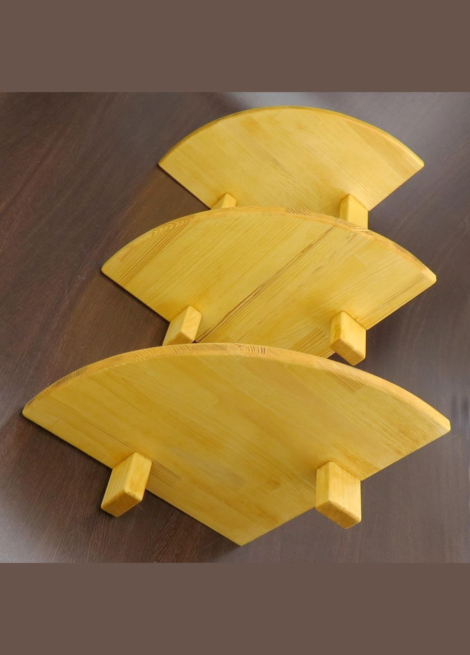 Кутова настінна полиця з дерева Макоріс 3 каррі (УНП-301303) No Brand (328082046)