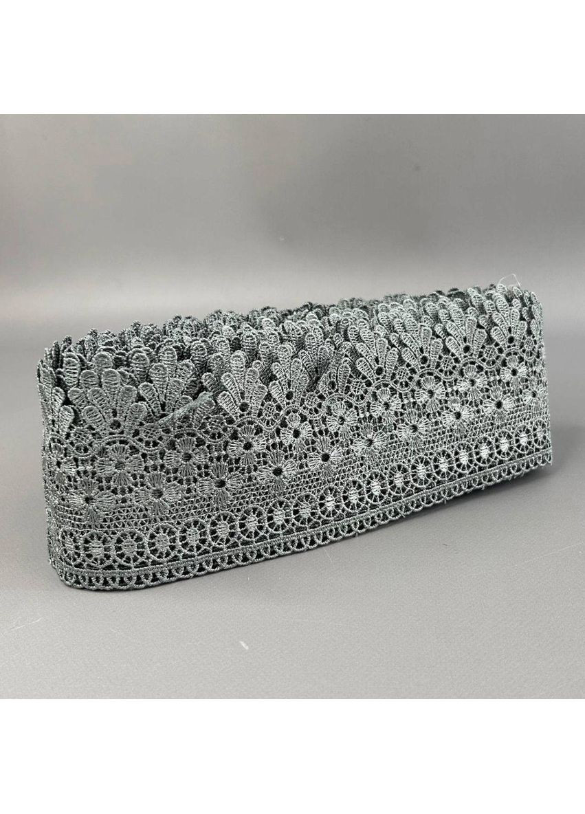 (52-727-25-006) Мереживо макраме 9 см - сірий Plus-plus (352751633)