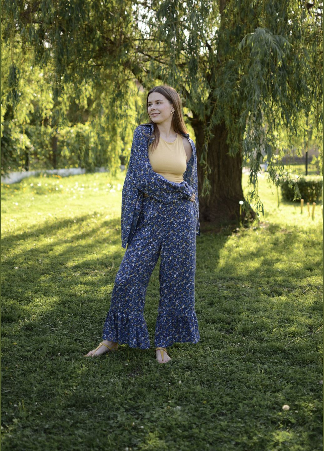 Сорочка + штані з принтом "Мімози" (костюм) HOCHUSOBITAKE (332808926)