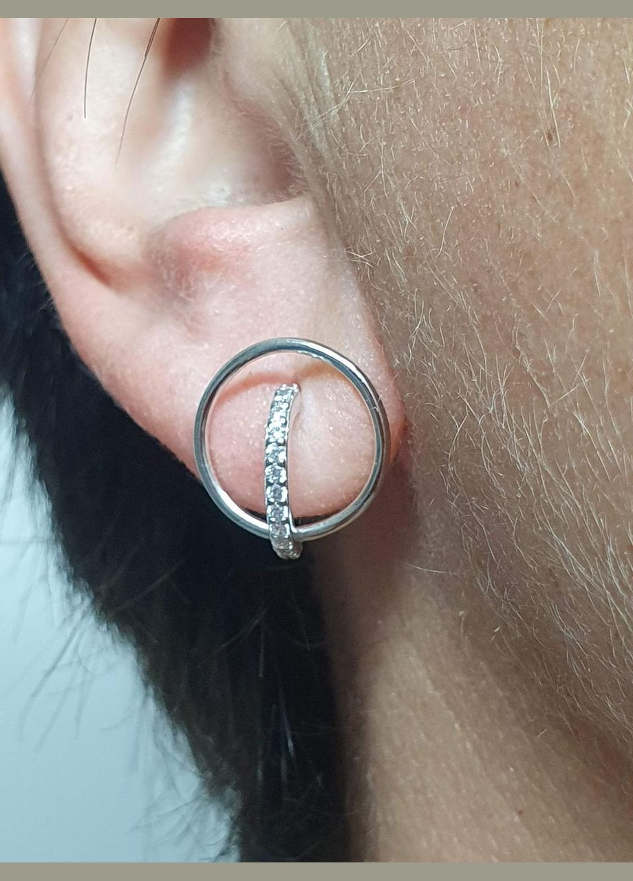 Серебряные пуссеты с фианитами. 3364.1 Dear (300078245)