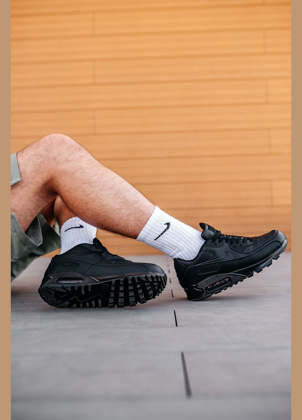 Чорні Осінні кросівки чоловічі Nike Air Max 90 «Black»
