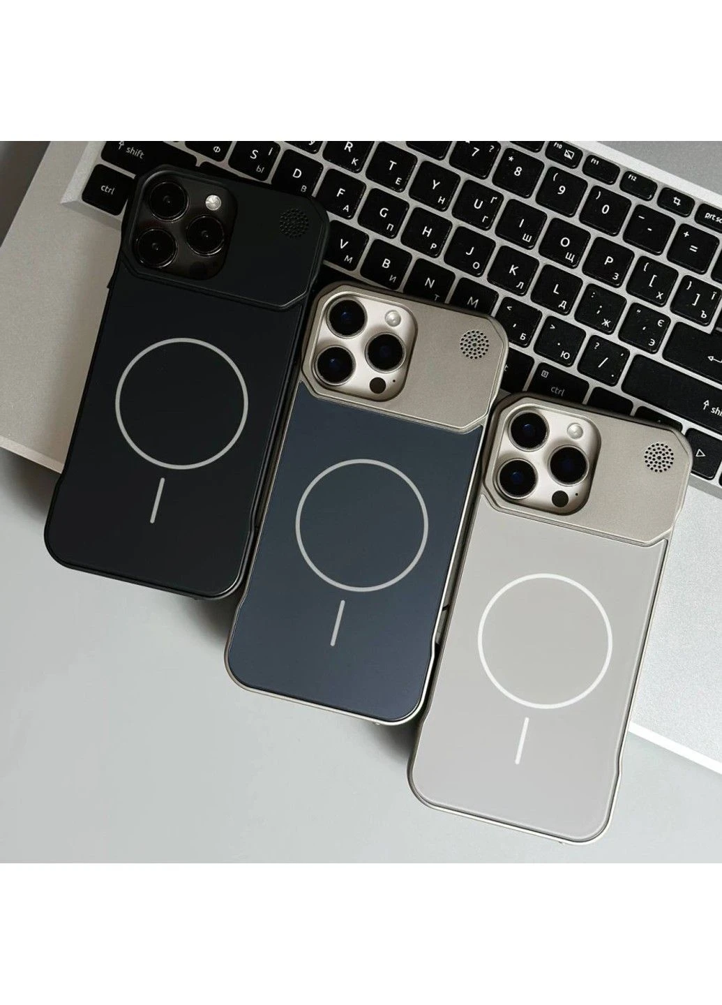 Чохол Glass Matte Aromatherapy Metal Magnetic для iPhone 15 Pro Grey No Brand (382767640)