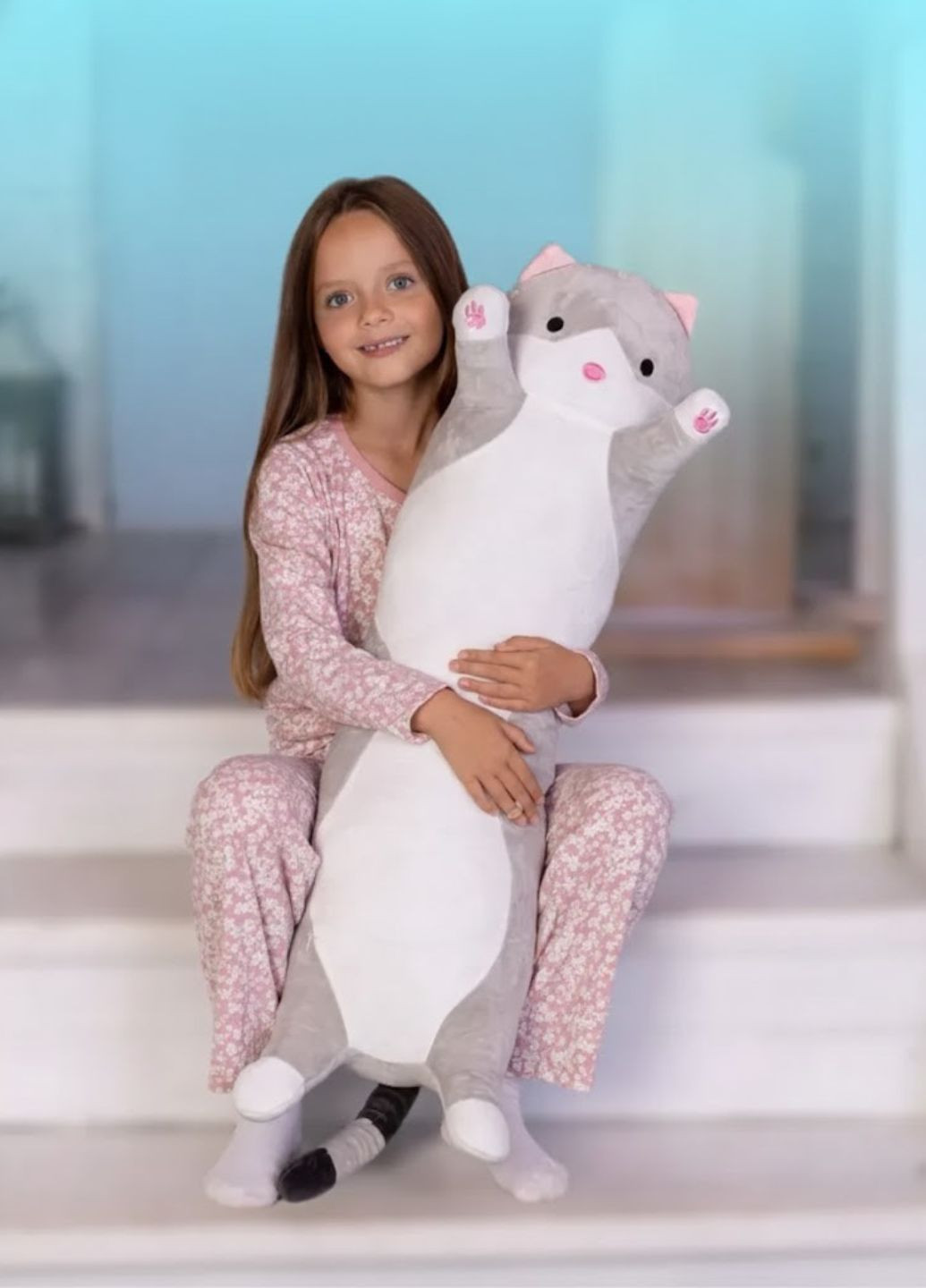 Плюшевая игрушка-обнимашка кот батон 90 см мягкая подушка My Kigu (369931712)