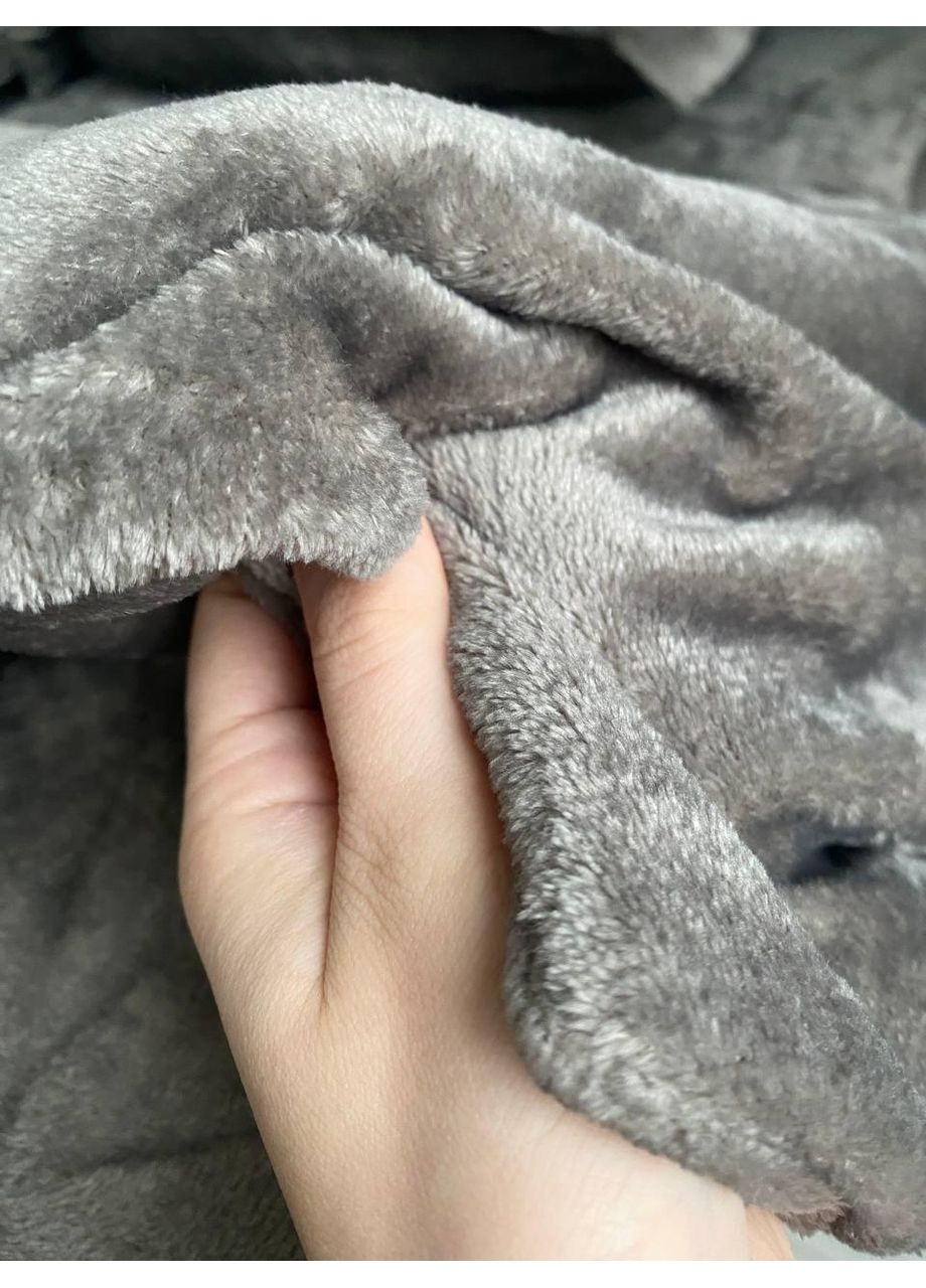 Постільна білизна Асвальтний, плюш Евро розмір, наволочки 70/70 No Brand (363193031)