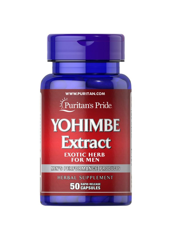Стимулятор тестостерону Puritan's Pride Yohimbe Extract, 50 капсул Puritans Pride (333997751)