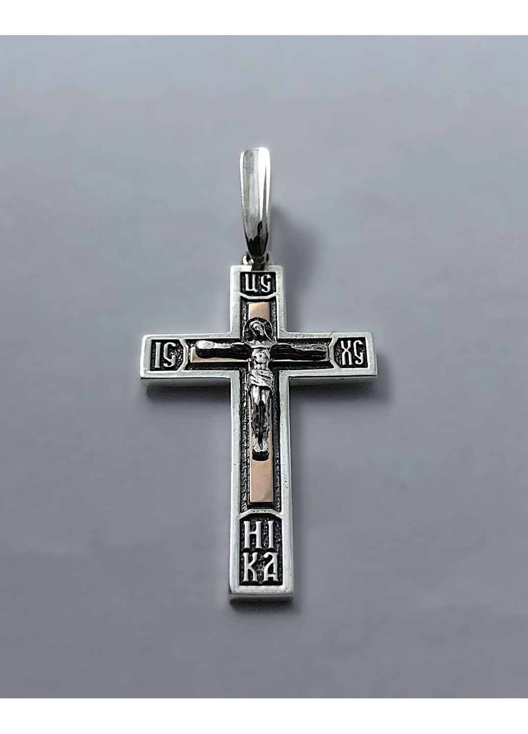 Серебряный крестик прямой с золотыми пластинами. DeLoS (352229392)