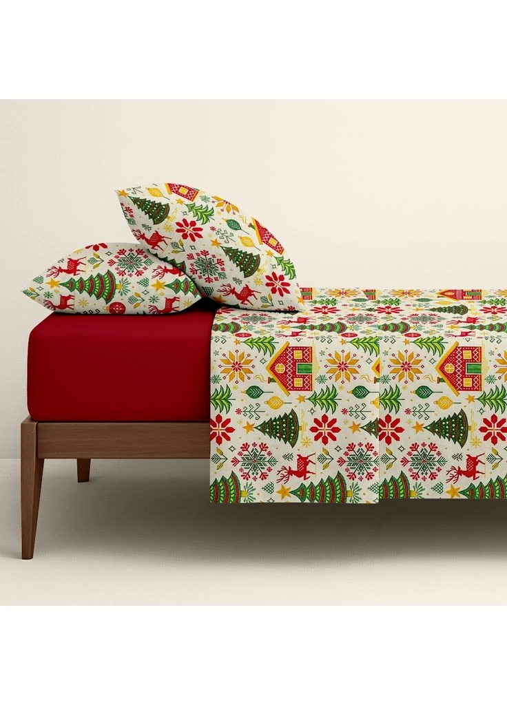 Двуспальное постельное белье с простыней на резинке CHRISTMAS CS1 (4822052503812) Cosas (393210880)