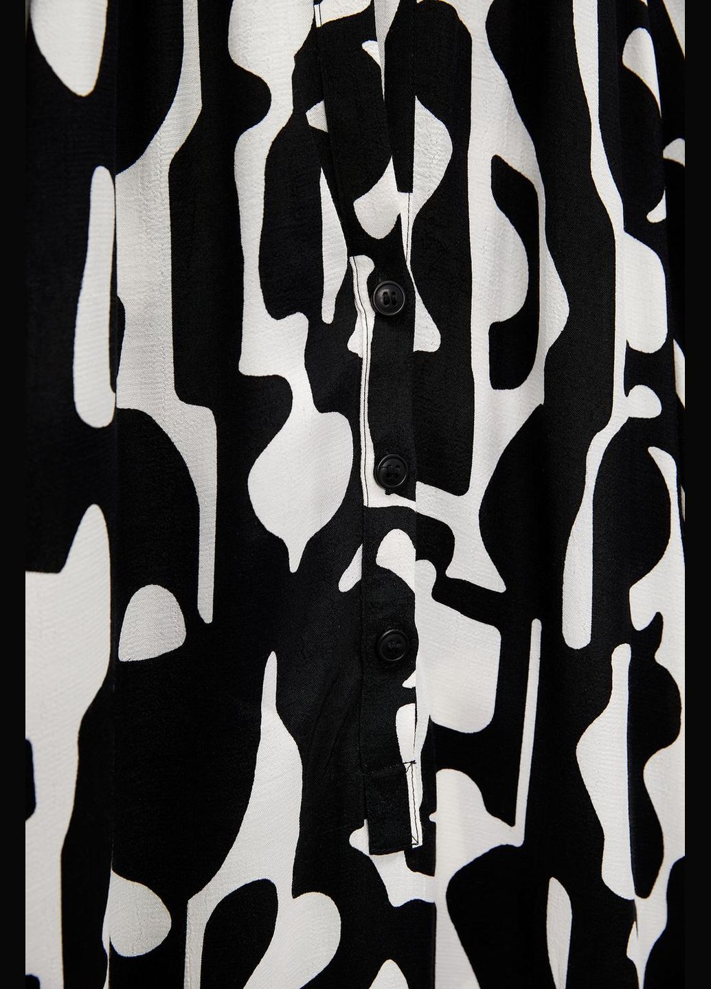 Чорно-білий сукня принт міді плаття віскоза вільний крій оверсайз Zara з абстрактним візерунком