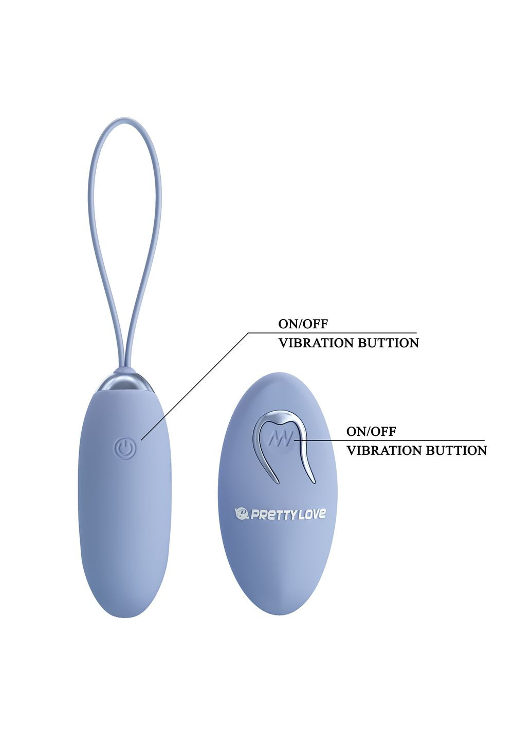 Віброяйце вагінальне Julia Dream з пультом, блакитне, 18.6 х 2.8 см Pretty Love (361670383)