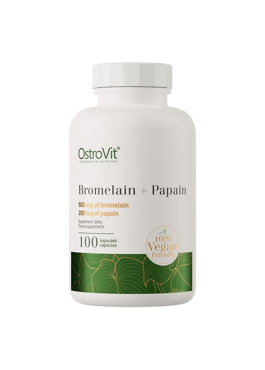 Натуральная добавка Vege Bromelain + Papain, 100 вегакапсул Ostrovit (295898662)