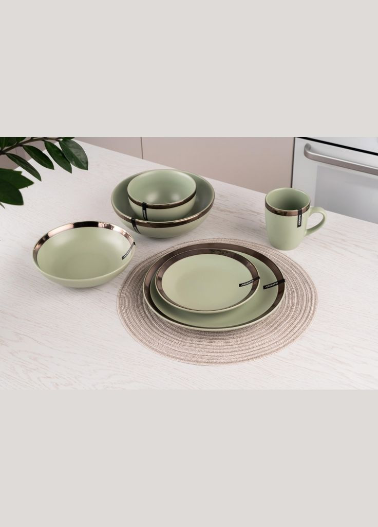 Тарілка обідня Liguria Green bay зелений 26 см (AR2926LGC) Ardesto (280943648)