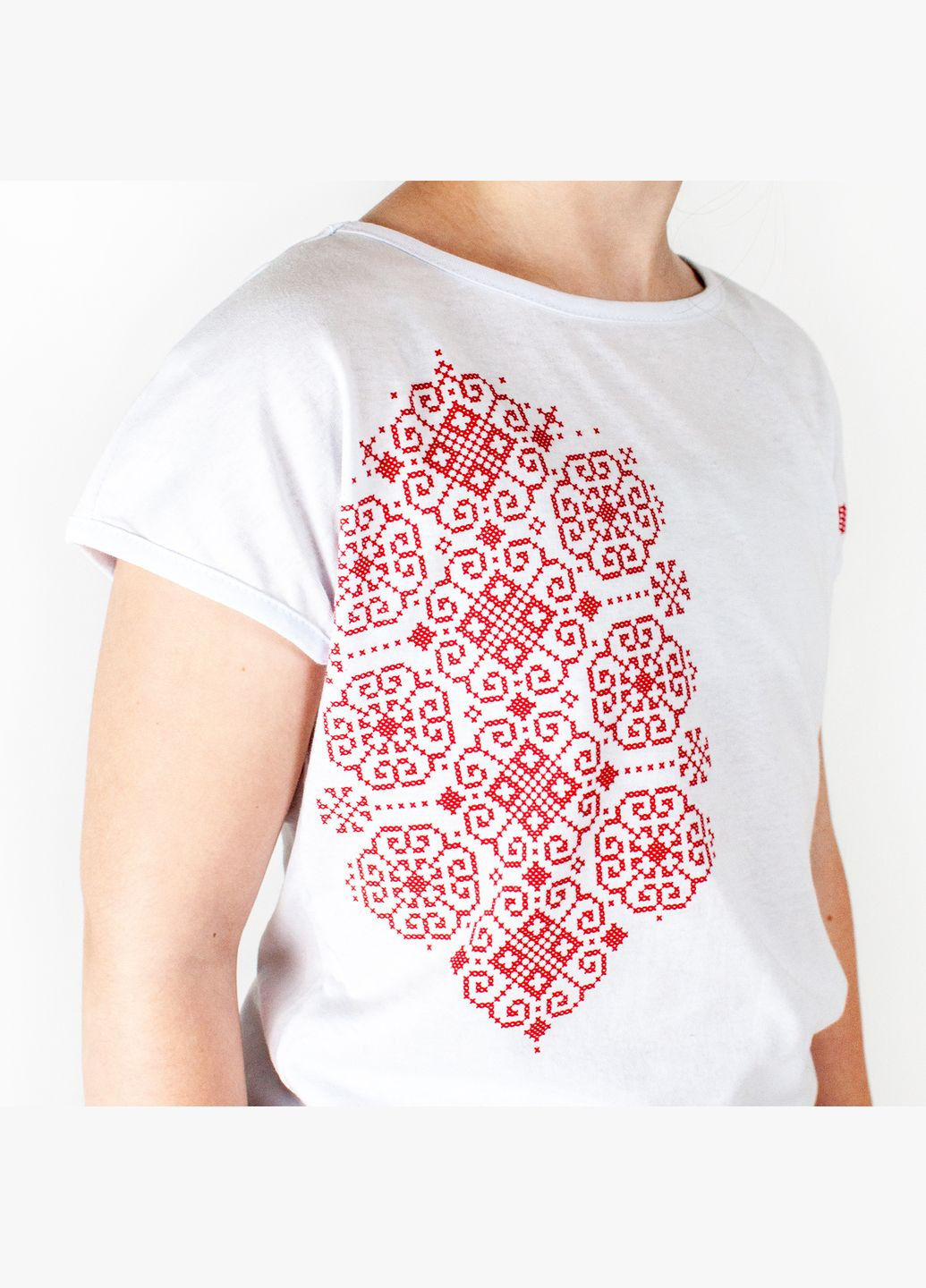 Белая летняя футболка для девочки dexter`s с принтом под вышиванку dexter's