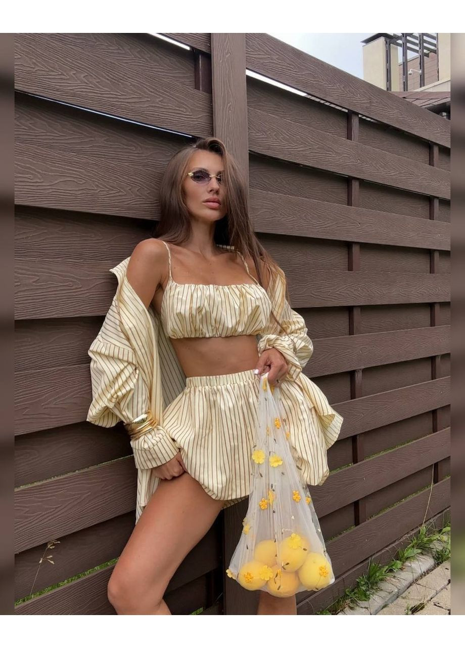 Женский костюм-тройка оверсайз No Brand Б776-928 (351856769)