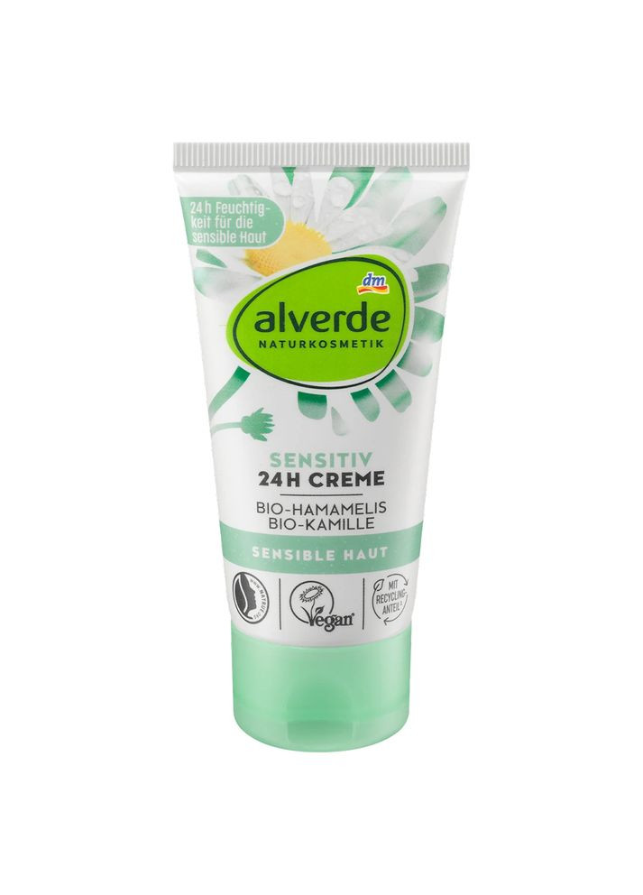Alverde Зволожуючий крем 24 години для чутливої шкіри з гамамелісом та ромашкою 50 мл — Крем, Німеччина (368669767)