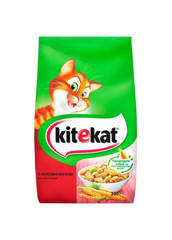 Сухой корм с говядиной и овощами для кошек 300 г (5900951248818) Kitekat (327062441)