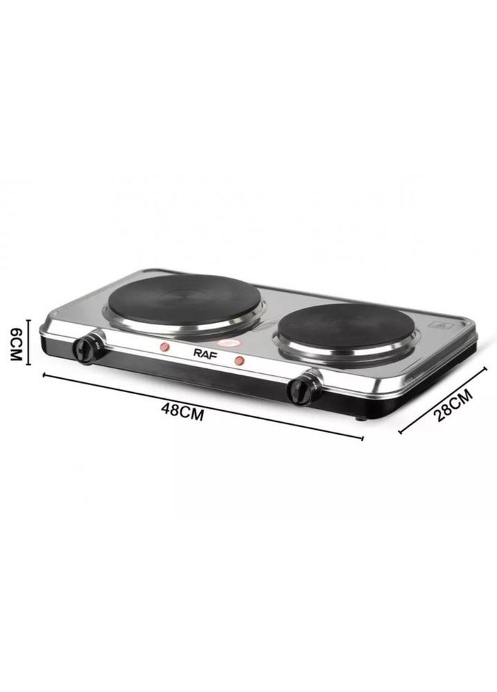 Настільна електрична плита побутова дискова на 2 конфорки 2500Вт R.8007 RAF (350349234)
