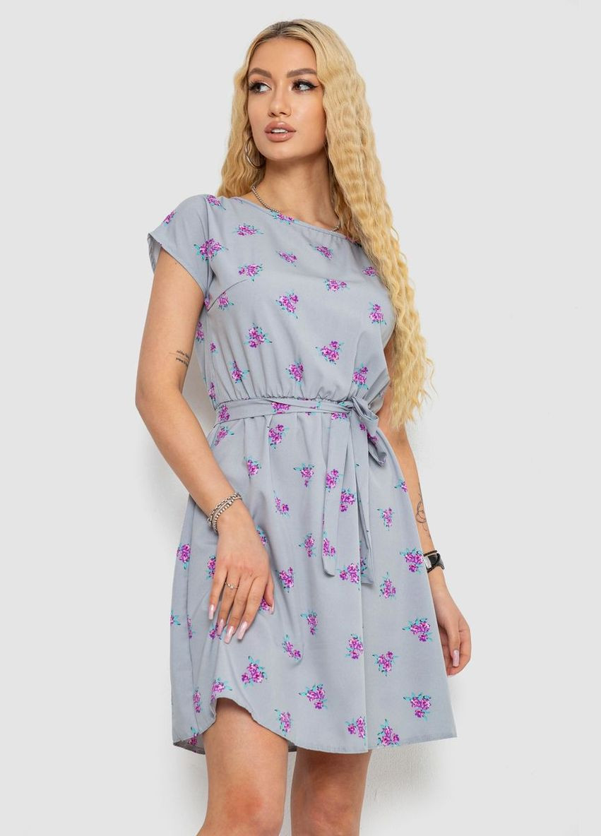 Синя сукня з принтом, колір світло-сірий, Ager