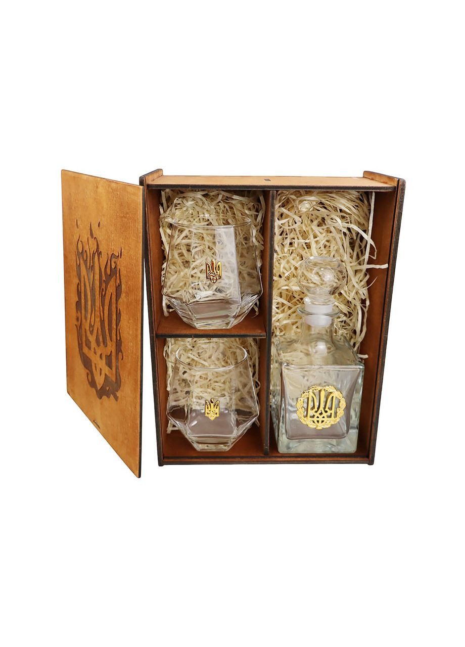 Набір подарун. в коробці з грав."Герб" Тризуб Золото(Граф.350мл+ 2ст.340мл) 4PROFI (314963777)