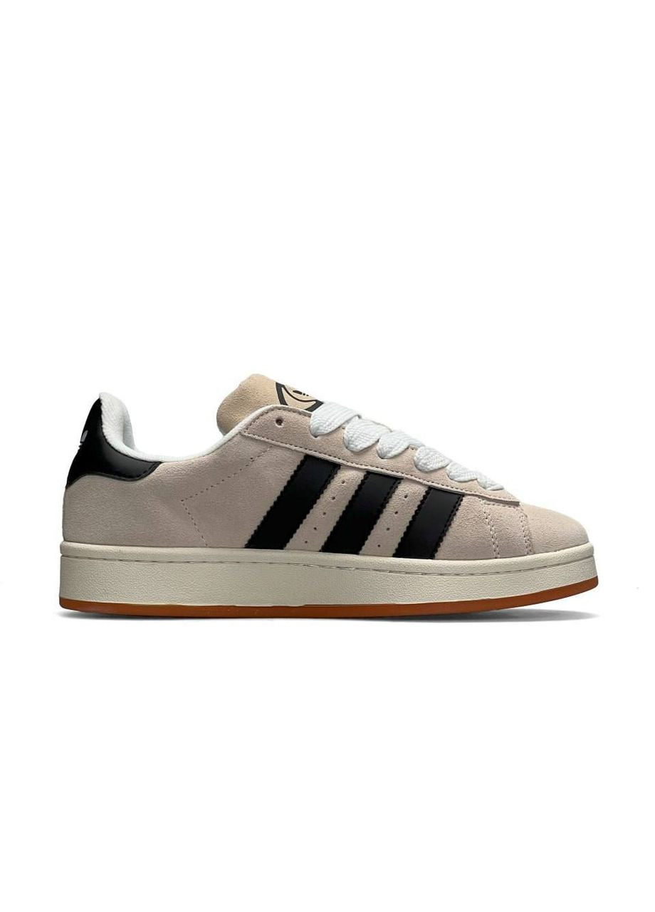Бежеві Осінні кросівки чоловічі adidas beige black gum No Brand Originals Campus