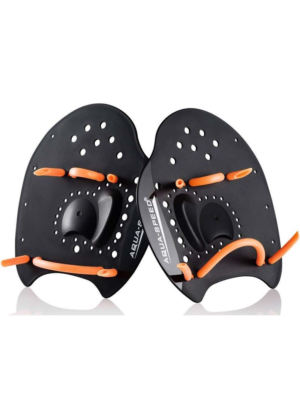 Лопатки для плавання SKILL PADDLE 1791 УніМ 18.5х17 см Чорно-помаранчеві Aqua Speed (302210883)