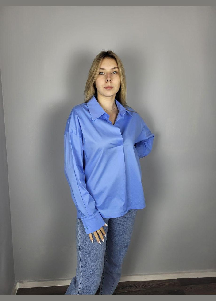 Голубая демисезонная блузка Modna KAZKA