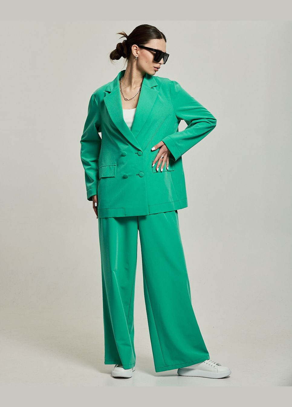 Костюм женский зеленый (пиджак, брюки) Vovk (290981509)