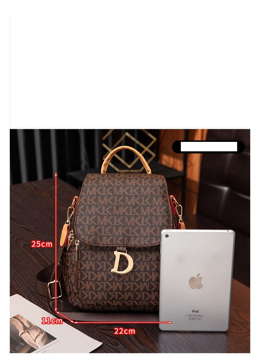 Женский коричневый рюкзак с кулоном D КиП (297669705)