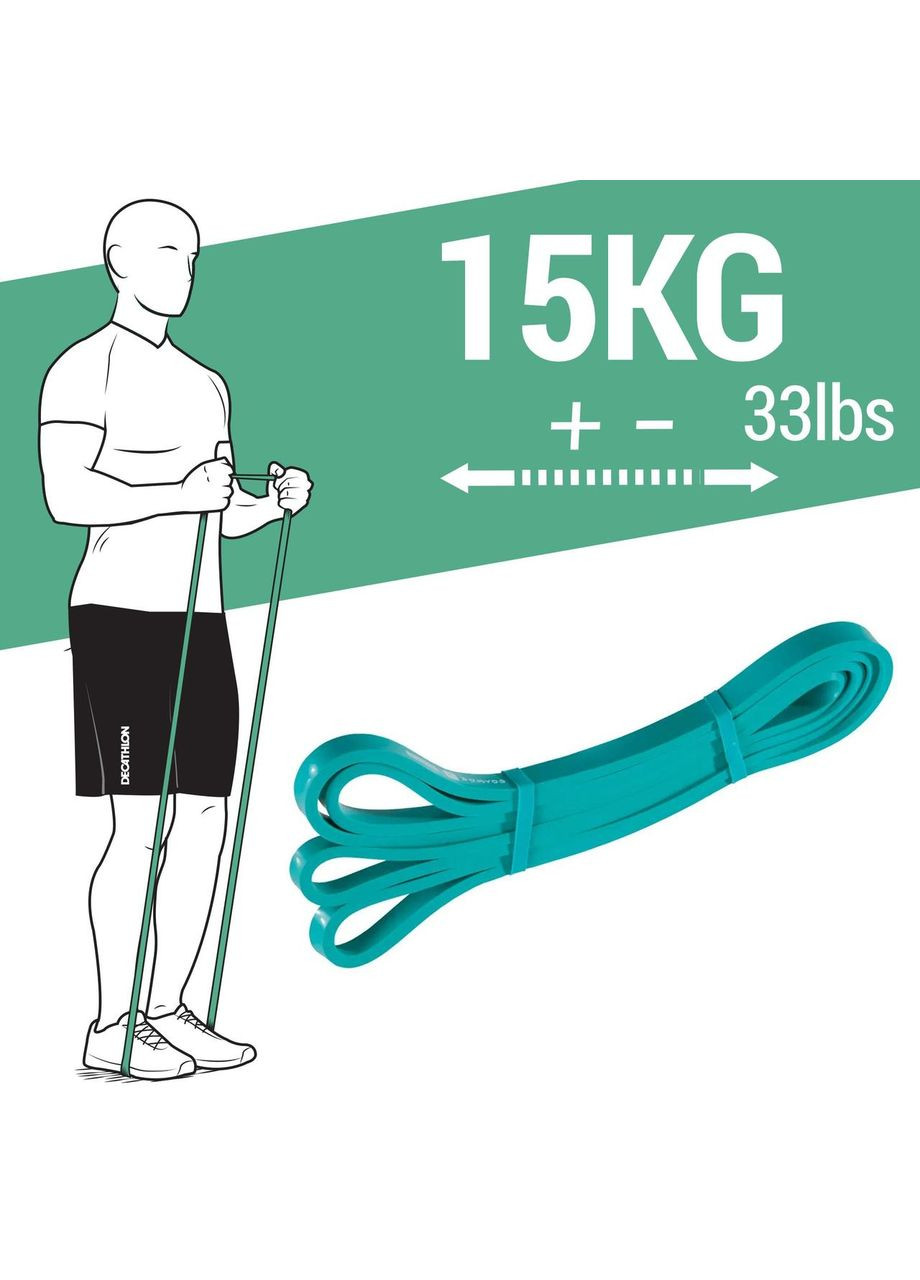 Стрічка-еспандер 15 кг зелена Domyos (315726293)