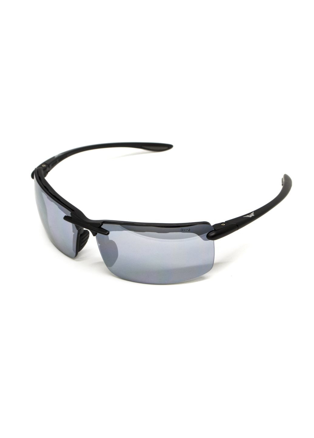 Окуляри захисні Wheelin Black (flash mirror), дзеркальні сірі лінзи в чорній оправі Global Vision (319705296)