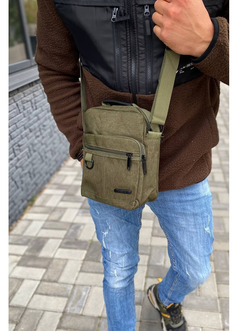 Зеленая мужская сумка хаки через плечо барсетка Commander city No Brand (362558979)