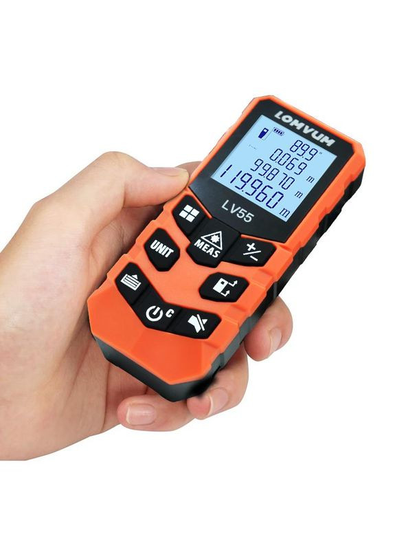 Лазерний далекомір LOMVUM LV55 40m Вимірювання довжини, площі, об'єму No Brand (300577756)