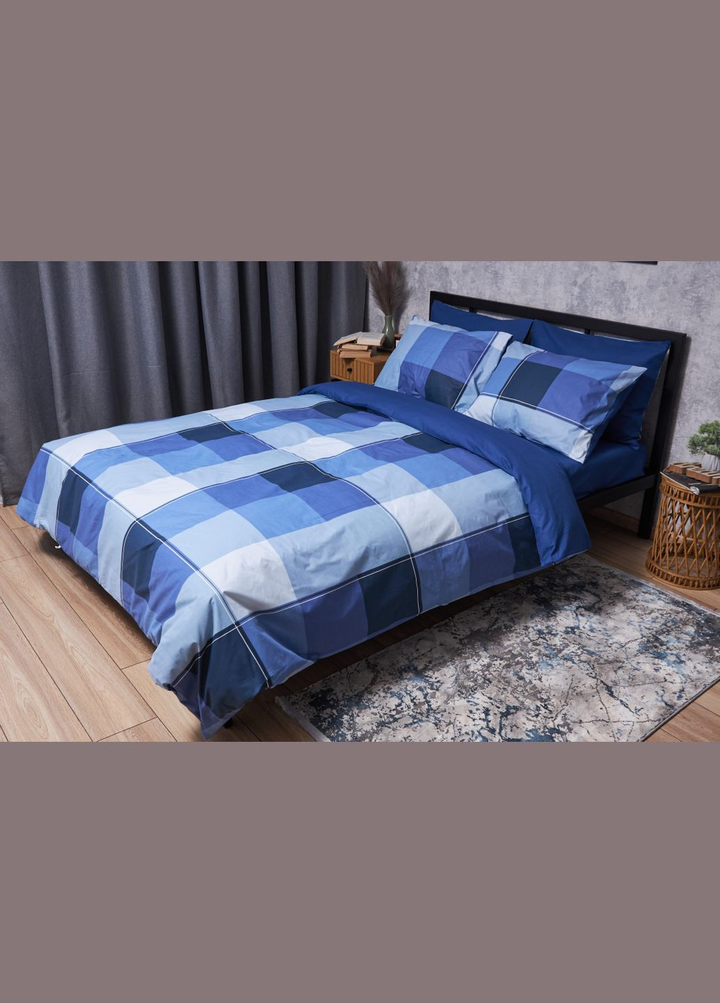 Комплект постільної білизни Бязь Gold Люкс «» King Size 220x240 наволочки 2х70х70 (MS-820004867) Moon&Star Finland Blue (293147720)