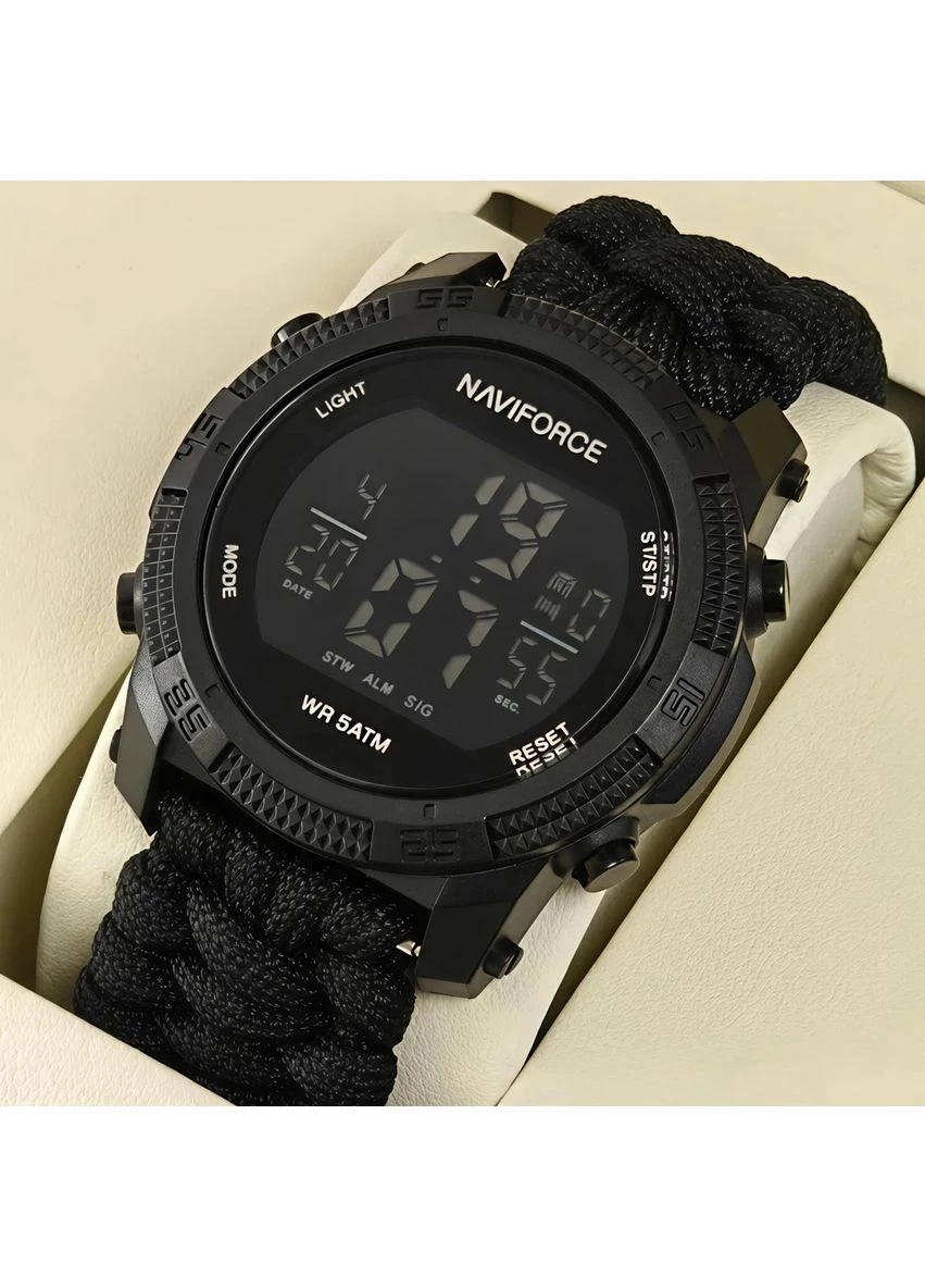 Наручний годинник Naviforce кварцовий чорний 45 мм каучук/паракорд 24x23,5 см No Brand Europe Black Paracord (401850953)