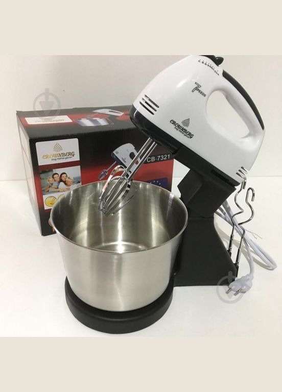 Бытовой миксер с чашей Белый 300W (1831249637) Crownberg CB-7321 (336380501)