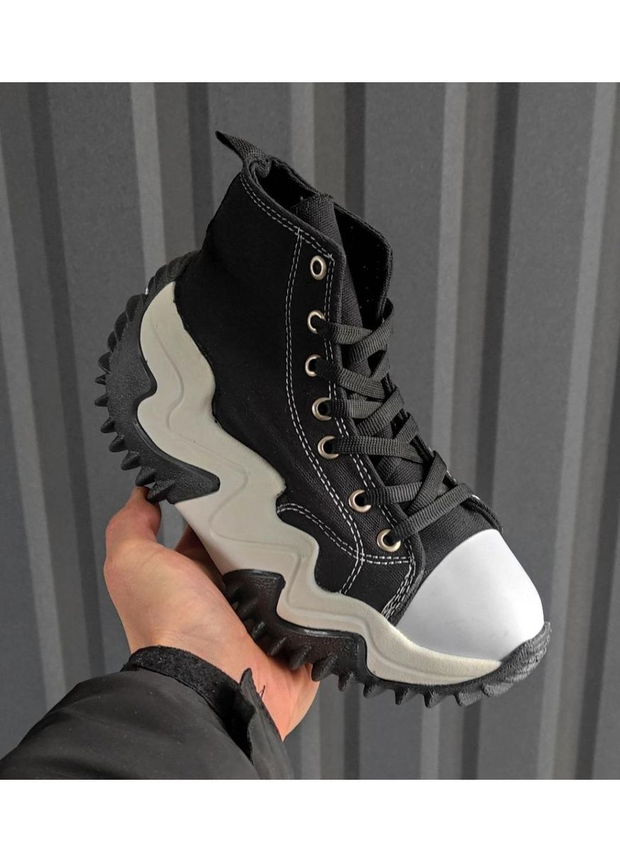 Сірі Осінні кеди чоловічі converse run run star motion black / grey конверс ран стар No Brand