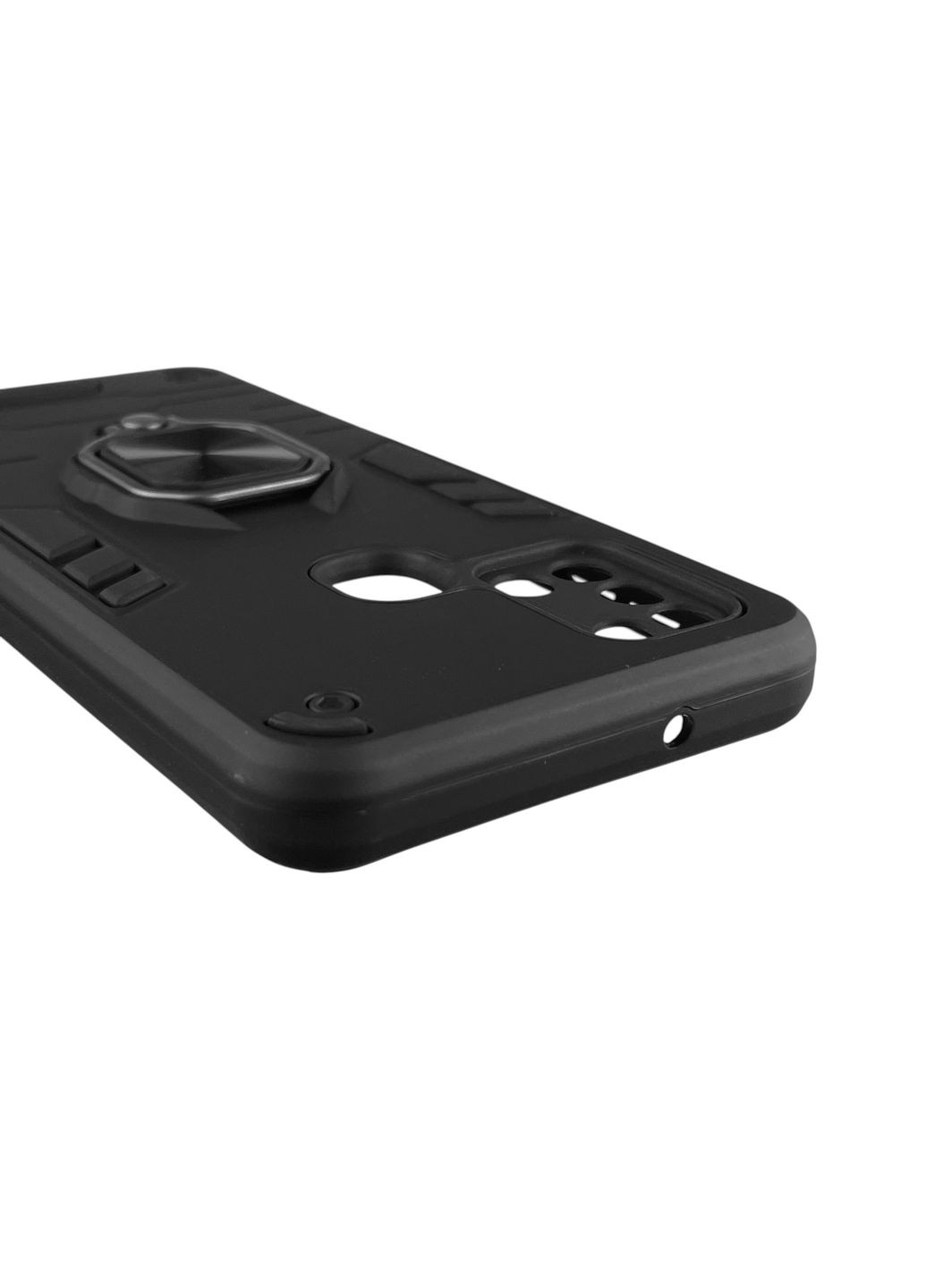 Чохол для телефона Galaxy A21s (SM-A217F) броньований з магнітним кільцем-тримачем на самсунг а21с чорний Samsung (366229862)