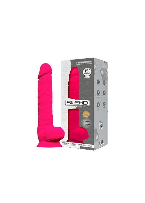 Фаллоимитатор Kingston Pink (MODEL 15in), двухслойный, силикон+Silexpan, диаметр 7 см Silexd (296627412)