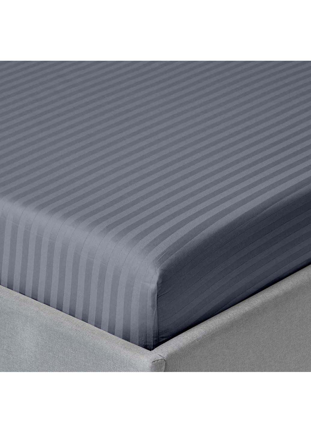 Двуспальная постель сатин с простыней на резинке STEEL CS1 180х220 см Cosas (307477891)