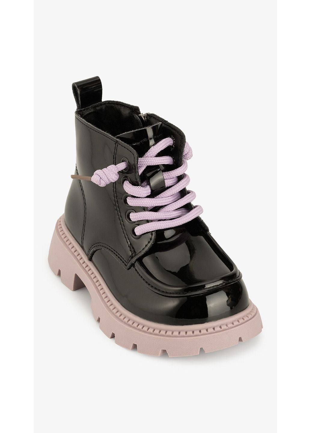 Цветные осенние ботинки для девочки 1876-1a черно-сиреневый shop (2000999358296) Stepln