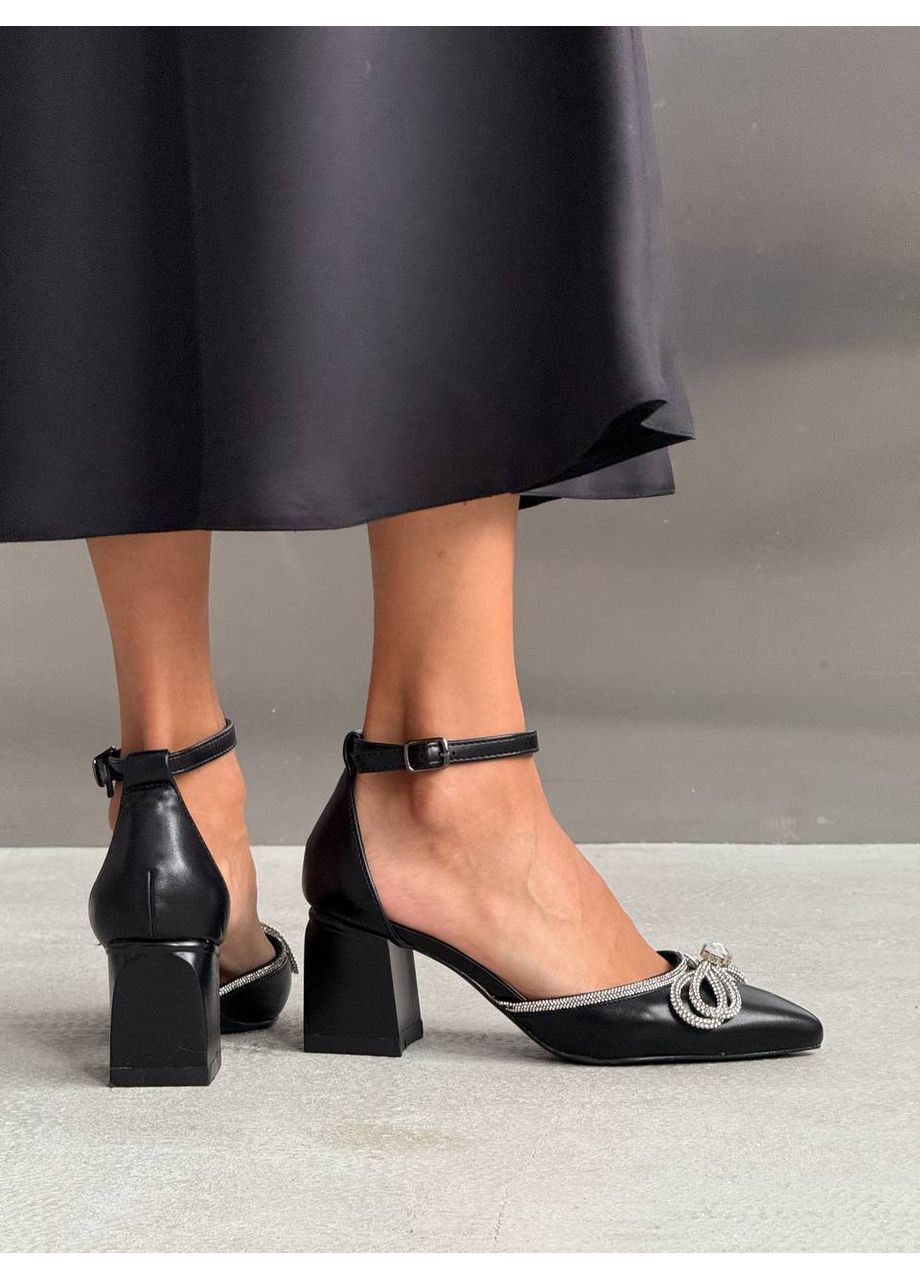 No Brand Ефектні жіночі туфлі чорний з штучна шкіра, — демісезон (356764513)