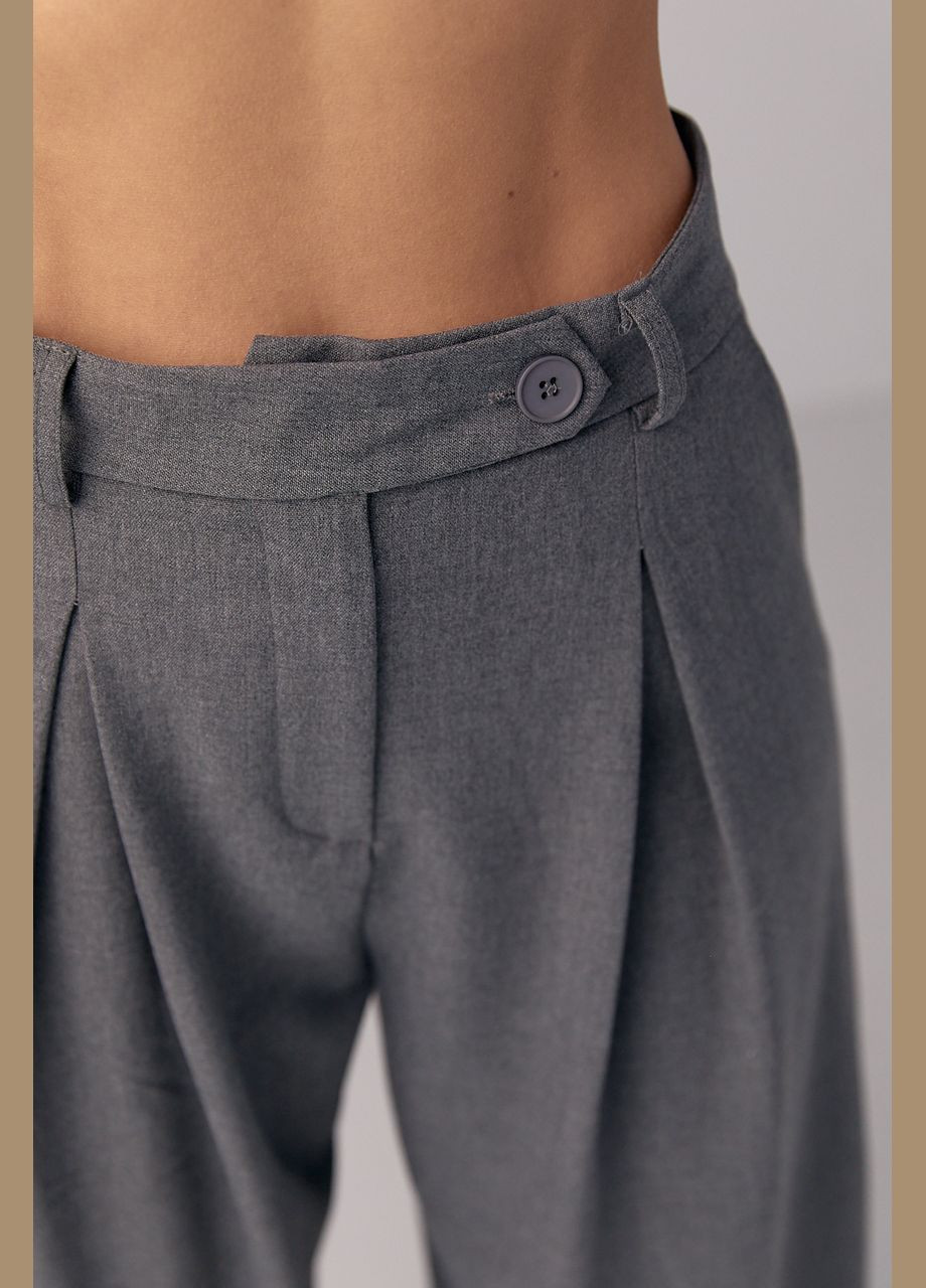 Женские классические брюки со складками - серый Lurex (293292887)