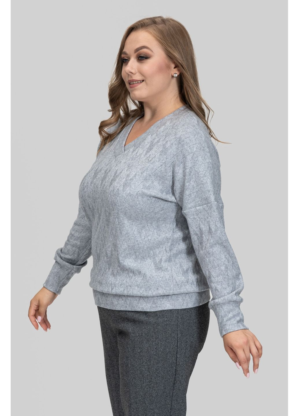 Серый демисезонный женский свитер из ангоры мелисса all posa (ap102600p) A'll Posa