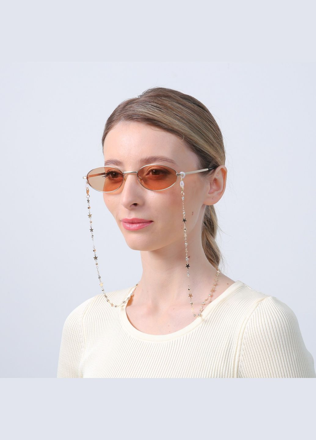 Цепочка для очков металлическая звезды и камни LuckyLOOK 776-616 (332944466)