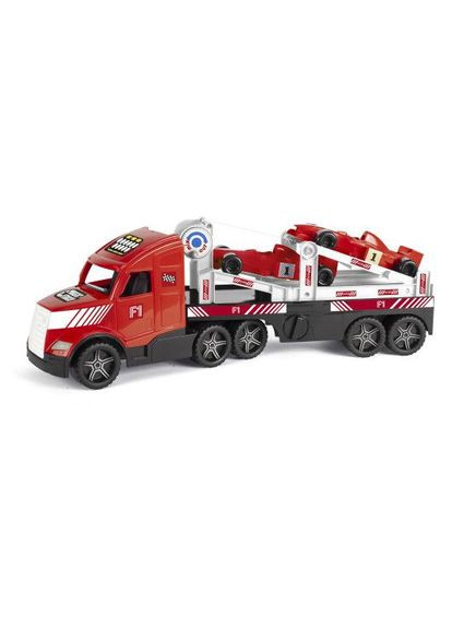 Іграшка дитяча Magic Truck Technic Вантажівка з авто формула 79 см червона (36240) Тигрес (365546688)