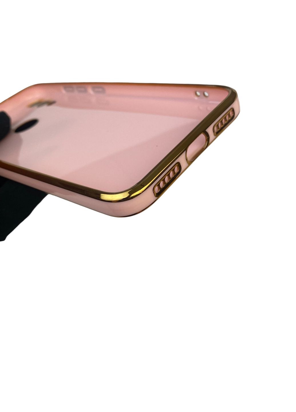 Чохол для Redmi Note 7 глянцевий з кільцем MagSafe із золотою окантовкою на сяомі редмі нот 7 пудровий gs1 Xiaomi (366230370)