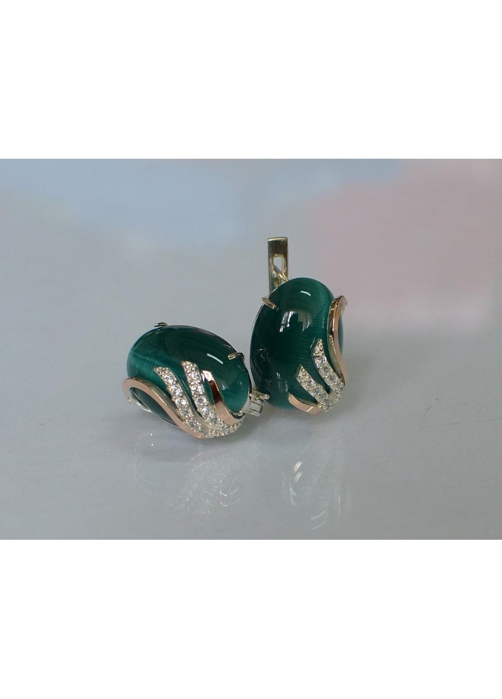 Сережки із срібла з золотом Silver Style (367112741)